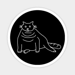 Minimal Chonk Cat Ghost Magnet